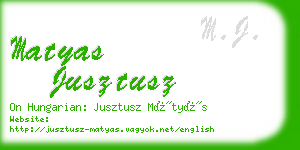 matyas jusztusz business card